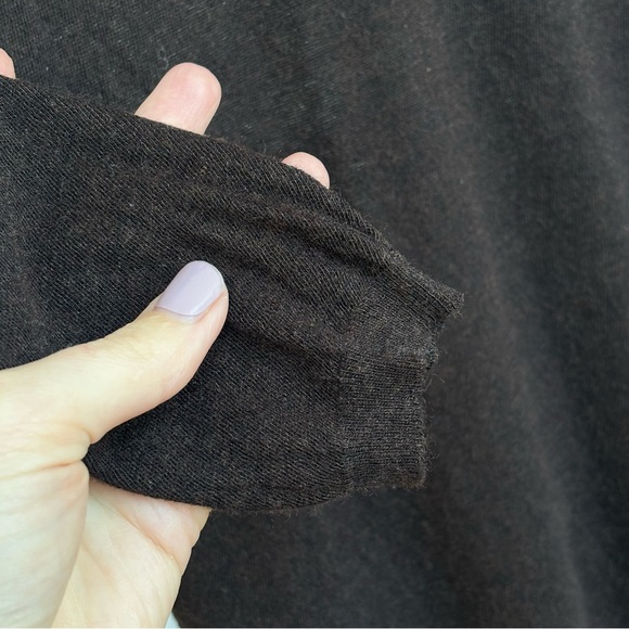 Vince Womens Wool Blend Long Sleeve Sheer Boat Neck Top Brown Sz S - Picture 3 of 12